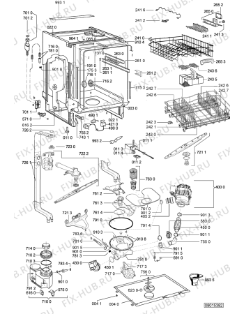 Схема №1 ADG 8980 с изображением Панель для электропосудомоечной машины Whirlpool 480140101008