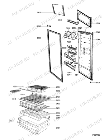 Схема №1 ARG 756/WH BDC 370 с изображением Уплотнение для холодильной камеры Whirlpool 481246688568