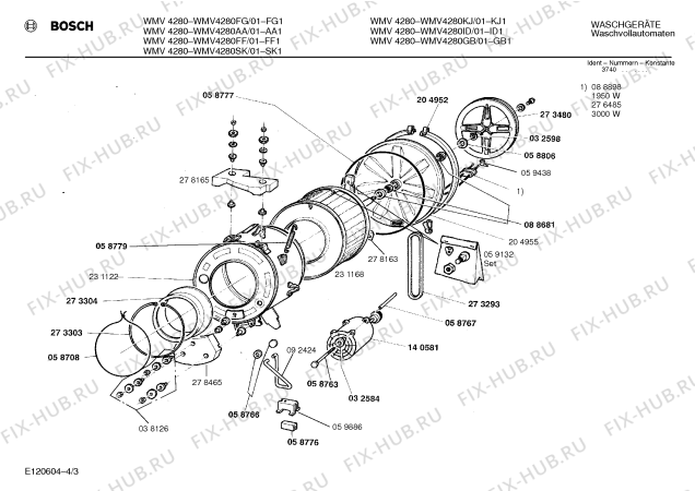 Схема №2 WMV4280PP с изображением Ручка выбора программ для стиралки Bosch 00058696