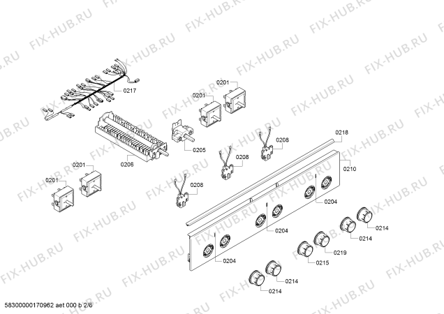 Взрыв-схема плиты (духовки) Bosch HCE722123C - Схема узла 02