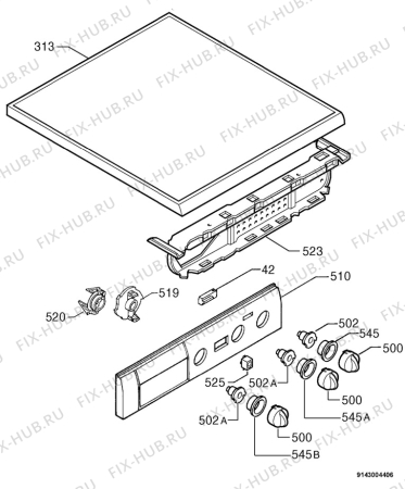 Взрыв-схема стиральной машины Zanussi FLN1021 - Схема узла Command panel 037