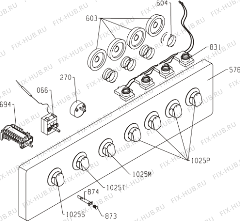 Схема №1 K57120AW (354908, K54G3-18VT) с изображением Клавиша для плиты (духовки) Gorenje 323742
