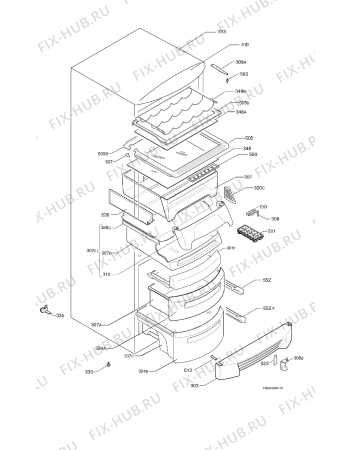 Взрыв-схема холодильника Zanussi Electrolux ZX99/3W - Схема узла Housing 001