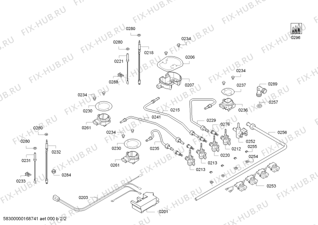 Взрыв-схема плиты (духовки) Bosch PPH616M21Y 3G+1W BO T60F 2011 - Схема узла 02