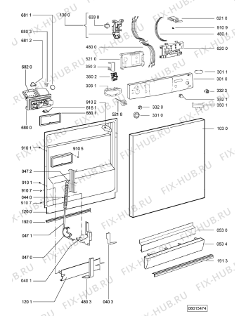 Схема №1 ADP 5778 IX с изображением Панель для посудомоечной машины Whirlpool 480140101476