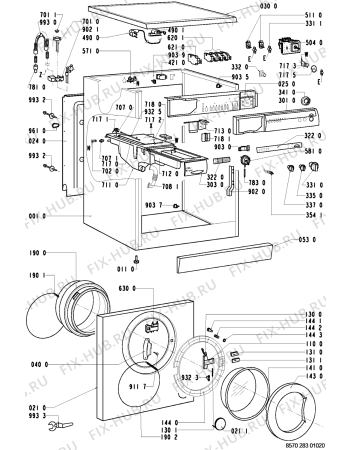 Схема №1 AWM 283/3 с изображением Вложение для стиральной машины Whirlpool 481945919621