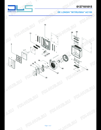 Схема №1 AC 231 F с изображением Переключатель для электроочистителя воздуха DELONGHI KU1039