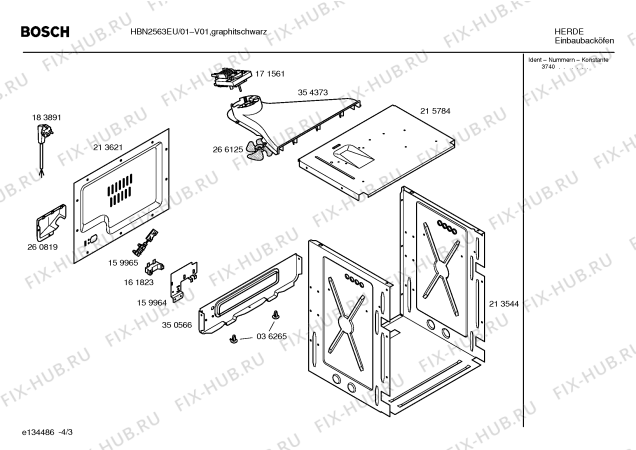 Взрыв-схема плиты (духовки) Bosch HBN2563EU HBN2563eu/01 - Схема узла 03