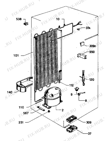 Взрыв-схема холодильника Zanussi Z622/6D - Схема узла Freezer cooling system