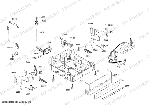 Взрыв-схема посудомоечной машины Bosch SRS55L12GB Logixx - Схема узла 05