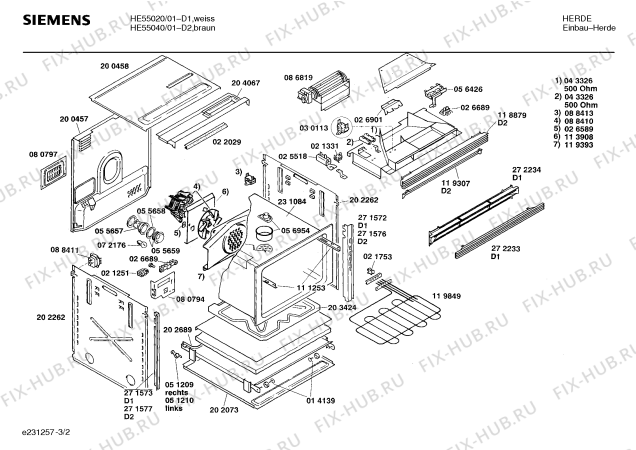 Схема №1 HE55020 с изображением Переключатель для плиты (духовки) Siemens 00031767