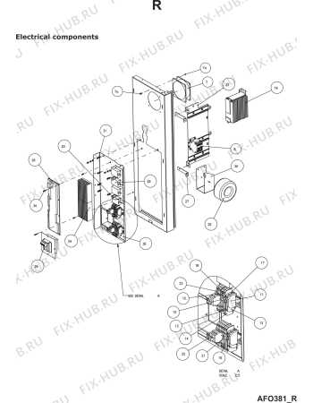 Схема №1 AFO 381 с изображением Прокладка для составляющей Whirlpool 482000022112