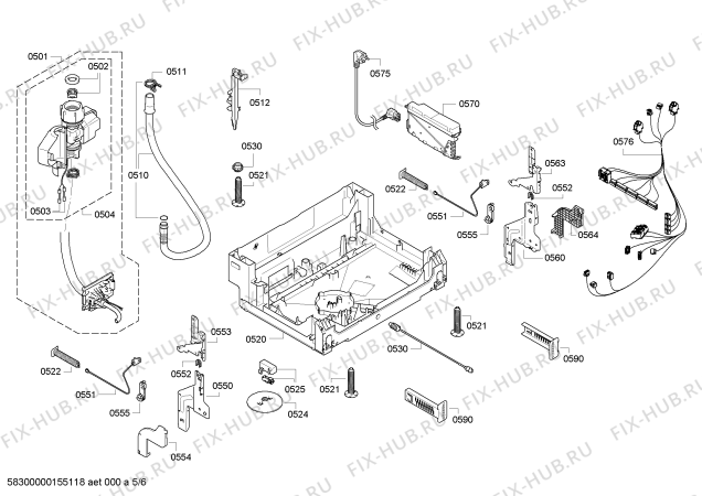Взрыв-схема посудомоечной машины Bosch SMI53M15GB - Схема узла 05