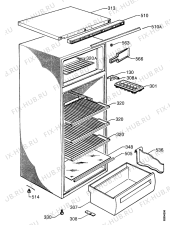 Взрыв-схема холодильника Zanussi ZFD19/5DAC - Схема узла Tub