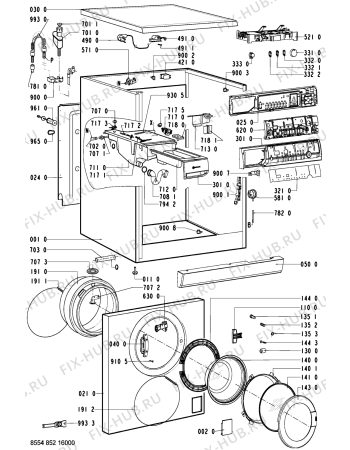 Схема №1 WA 85850/1 с изображением Обшивка для стиралки Whirlpool 481245215153