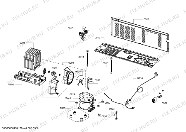 Схема №2 KFN91PJ10A с изображением Тэн оттайки для холодильника Siemens 00703998