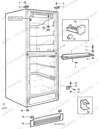 Взрыв-схема холодильника Electrolux TF1107A - Схема узла C10 Cabinet