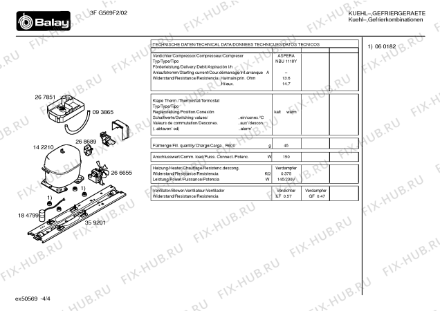 Схема №1 3FG569F2 с изображением Дверь для холодильной камеры Bosch 00236808