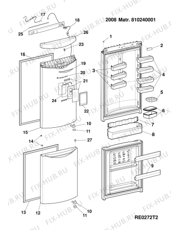 Взрыв-схема холодильника Hotpoint FF7190TA (F054274) - Схема узла
