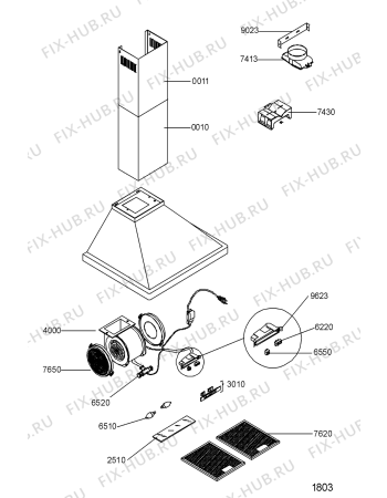 Схема №1 AKR 701 IX с изображением Заслонка для электровытяжки Whirlpool 481246228815