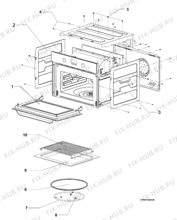 Взрыв-схема микроволновой печи Zanussi ZNF31X - Схема узла Section 10