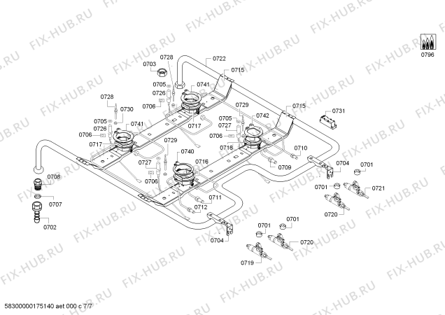 Схема №2 HR423213N с изображением Панель управления для плиты (духовки) Siemens 00700681