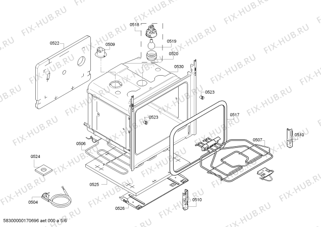 Взрыв-схема плиты (духовки) Bosch HCE722123 - Схема узла 05