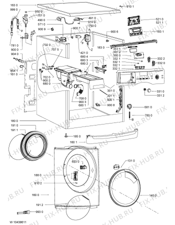 Схема №1 WA Ecostyle 130 с изображением Декоративная панель для стиралки Whirlpool 481010423036