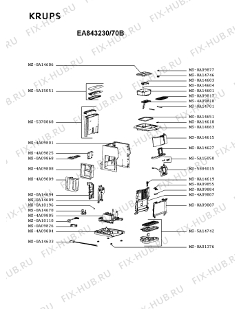 Схема №1 EA842210/70A с изображением Покрытие для электрокофеварки Krups MS-0A14625