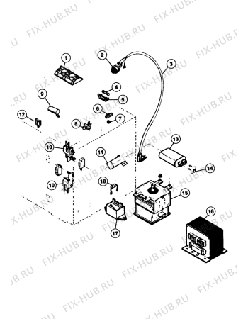 Взрыв-схема микроволновой печи Electrolux NF4031 - Схема узла Microwave equipment