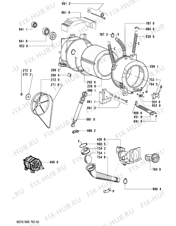 Схема №1 AWM 5050 с изображением Обшивка для стиралки Whirlpool 481245213254