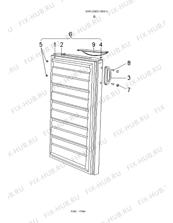 Схема №1 F245 - 1704A с изображением Полка для холодильной камеры Whirlpool 482000017050