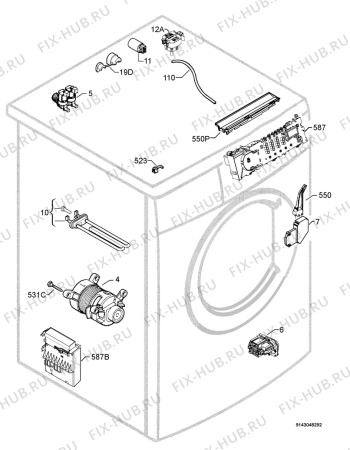 Взрыв-схема стиральной машины Aeg Electrolux L60847 - Схема узла Electrical equipment 268