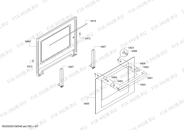 Взрыв-схема плиты (духовки) Siemens HD721213G - Схема узла 04