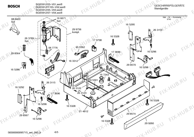 Схема №1 SGS5912 с изображением Инструкция по эксплуатации для электропосудомоечной машины Bosch 00527624