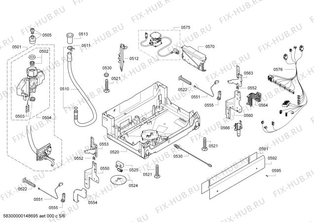 Взрыв-схема посудомоечной машины Bosch SHX58E15UC - Схема узла 05