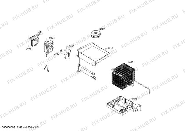 Взрыв-схема холодильника Bosch KDD56XI30I, Bosch - Схема узла 04