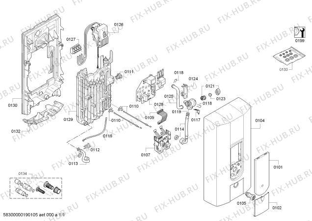 Схема №1 DE24307 Siemens electronic с изображением Нагревательный элемент для бойлера Siemens 11012253