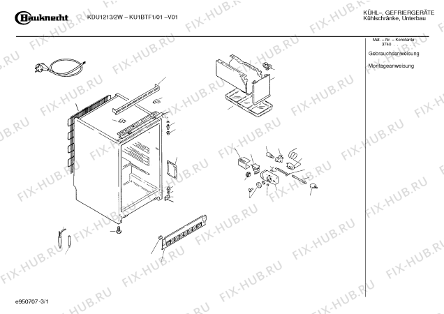 Схема №1 KU1BTF1 с изображением Инструкция по эксплуатации для холодильной камеры Bosch 00528022
