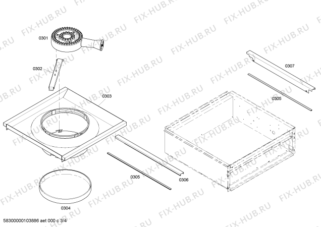 Схема №2 P24GED с изображением Панель для плиты (духовки) Bosch 00439587