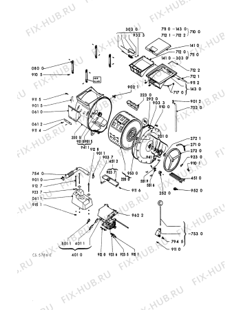 Взрыв-схема сушильной машины Whirlpool AWG 416/WP - Схема узла