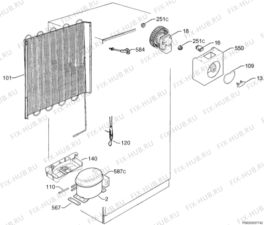 Взрыв-схема холодильника Aeg Electrolux S81338DT - Схема узла Cooling system 017