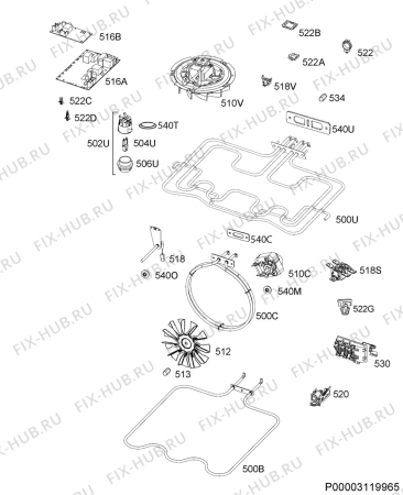 Взрыв-схема плиты (духовки) Juno JBKD177D7 - Схема узла Electrical equipment