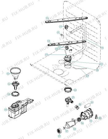 Взрыв-схема посудомоечной машины Asko D5122 FS IL   -White FS Soft (339245, DW70.1) - Схема узла 03