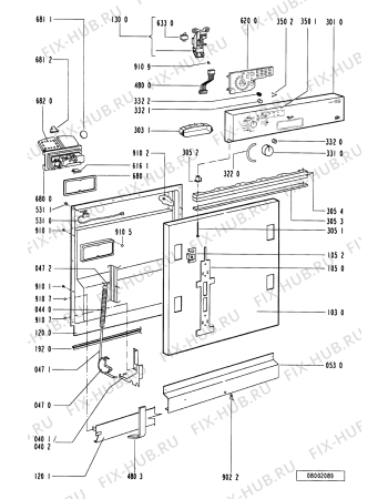 Схема №1 ADG 6966 WHM с изображением Обшивка для посудомоечной машины Whirlpool 481245371128