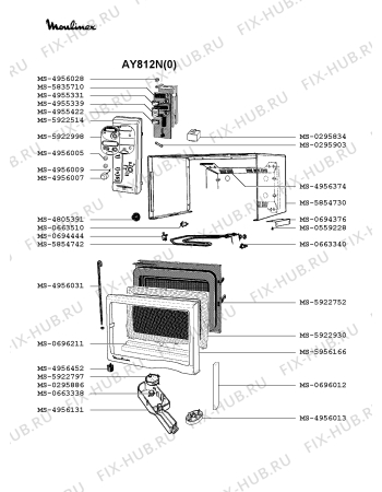 Взрыв-схема микроволновой печи Moulinex AY812N(0) - Схема узла 0P002307.6P3