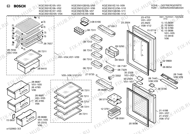 Схема №1 KGE3501GB с изображением Инструкция по эксплуатации для холодильной камеры Bosch 00522572