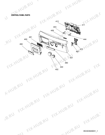 Схема №1 AWG 5122C с изображением Обшивка для стиралки Whirlpool 482000009978