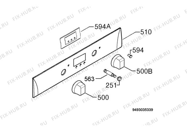 Взрыв-схема плиты (духовки) Rex Electrolux FS90XE - Схема узла Command panel 037