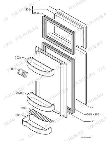 Взрыв-схема холодильника Electrolux ER6822D - Схема узла Door 003